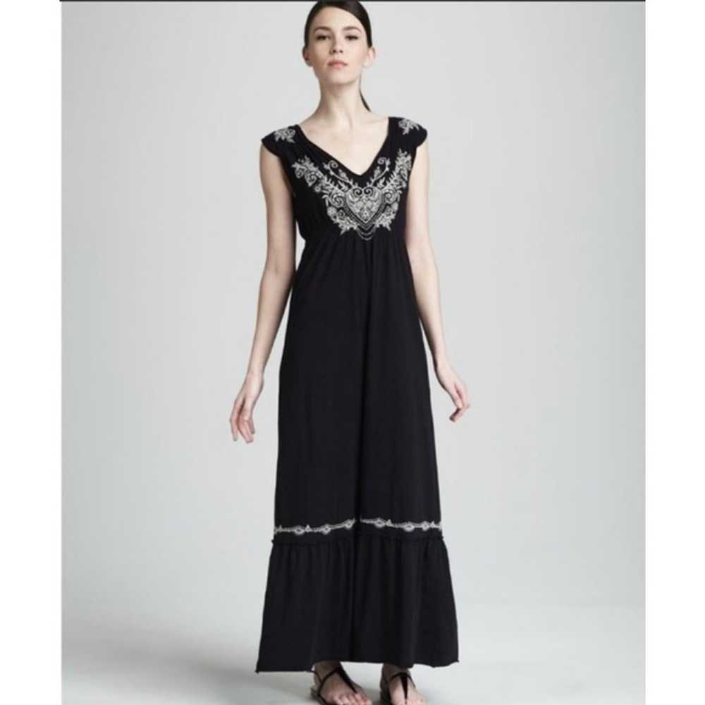 JOHNNY WAS LA Julien Embroidered Maxi Dress Black… - image 3