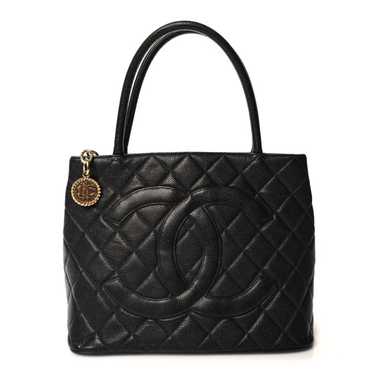 CHANEL Caviar Quilted Medallion Tote Black