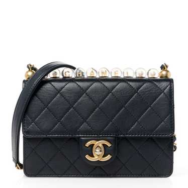 CHANEL Lambskin Quilted Small Chic Pearls Flap Bl… - image 1