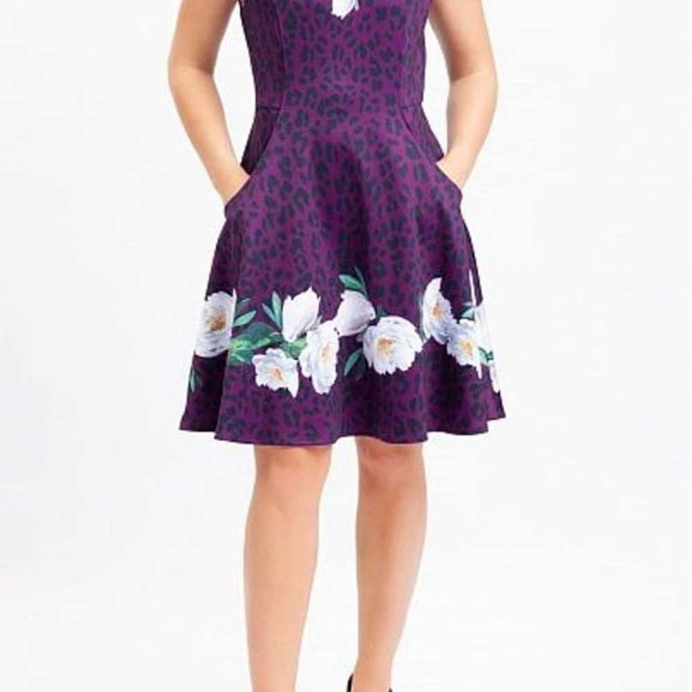 Ted Baker Tohkah Purple Floral Leopard Print Dres… - image 2