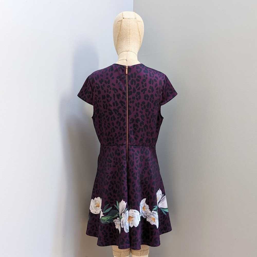 Ted Baker Tohkah Purple Floral Leopard Print Dres… - image 3