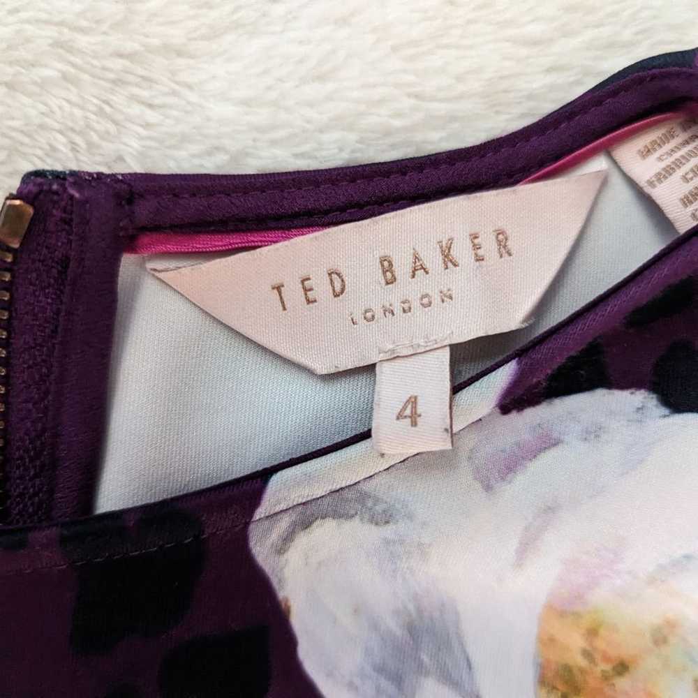 Ted Baker Tohkah Purple Floral Leopard Print Dres… - image 4