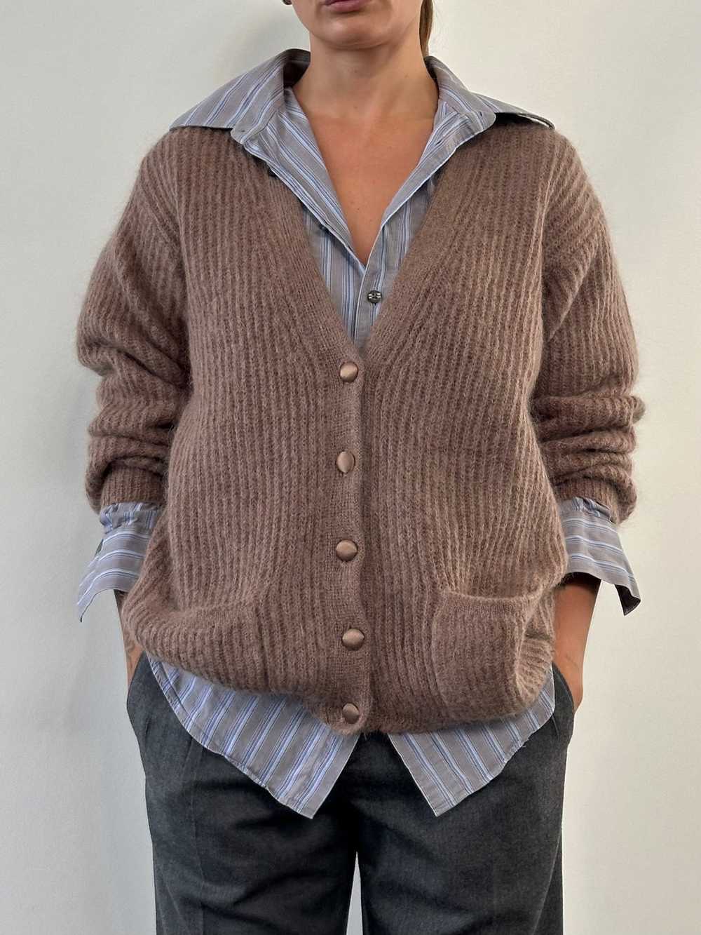 Italian Vintage Fuzzy Mohair Cardigan - L - image 9