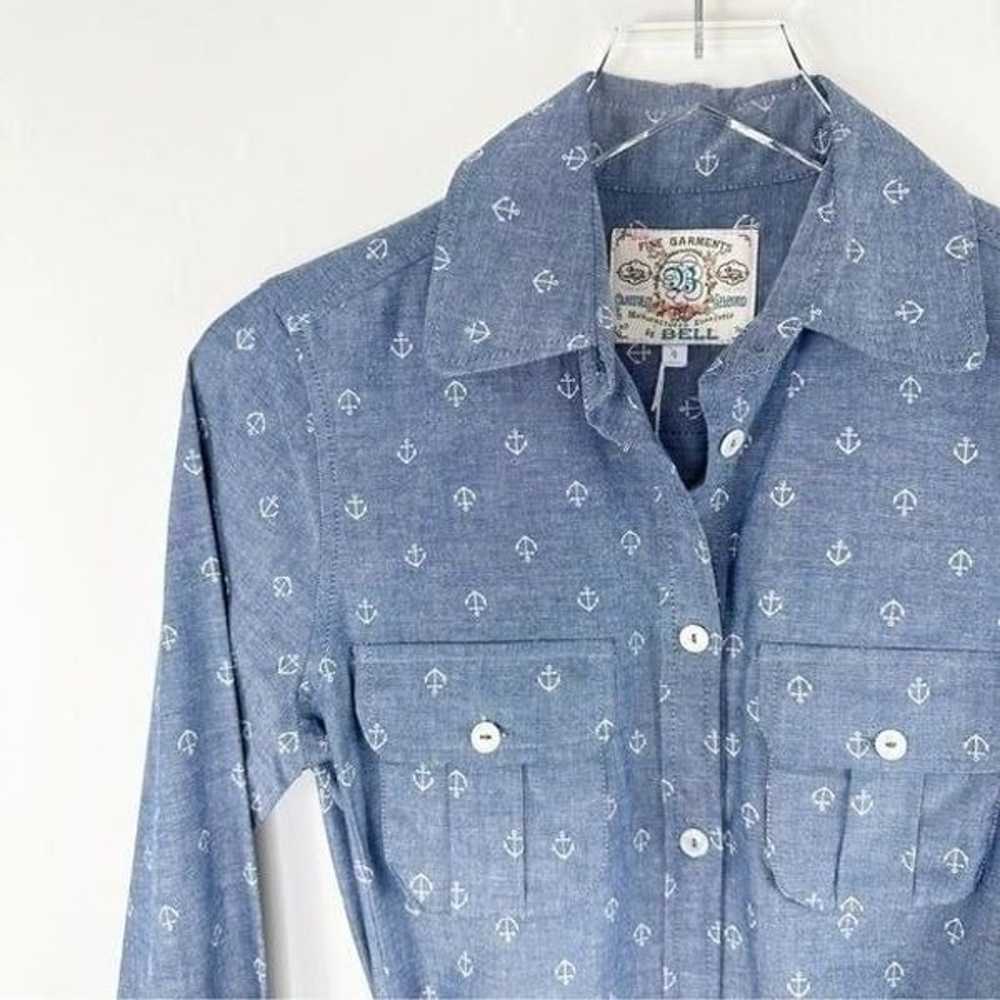 Bell by Alicia Bell Anchor Print Chambray Button-… - image 2