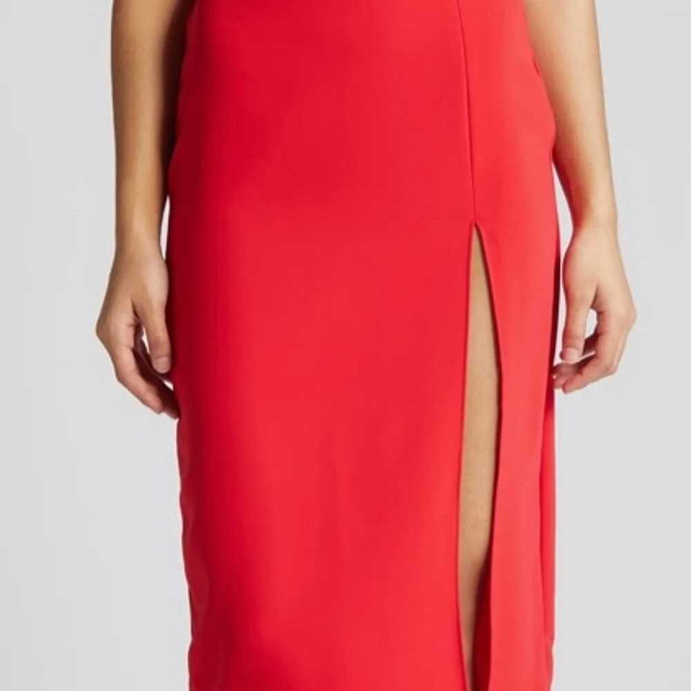 Amanda Uprichard Red Puzzle Strapless Dress - image 1