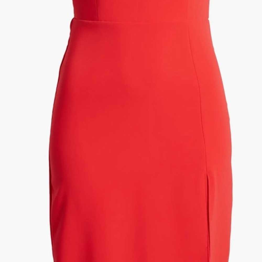 Amanda Uprichard Red Puzzle Strapless Dress - image 5