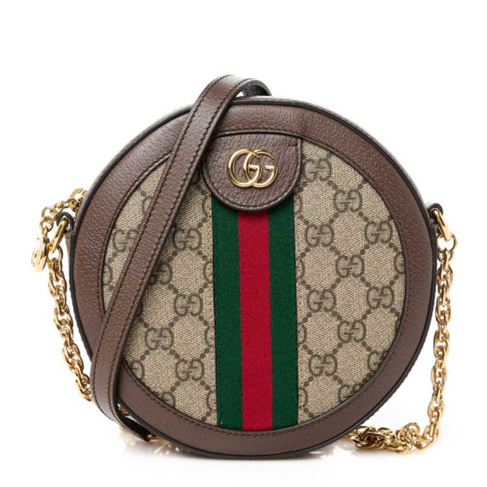 GUCCI GG Supreme Monogram Web Mini Ophidia Round … - image 1