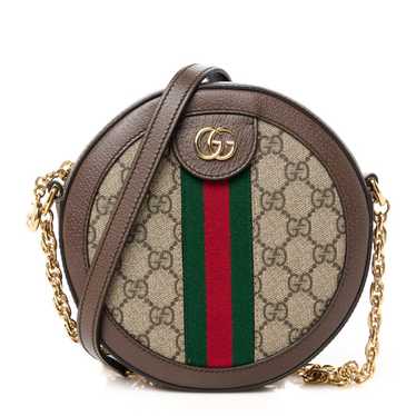 GUCCI GG Supreme Monogram Web Mini Ophidia Round … - image 1