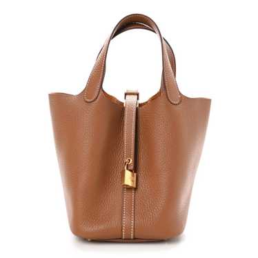 HERMES Taurillon Clemence Picotin Lock 18 PM Gold