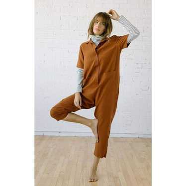 Tradlands Finn Clay Rust Tencel Jumpsuit short sl… - image 1