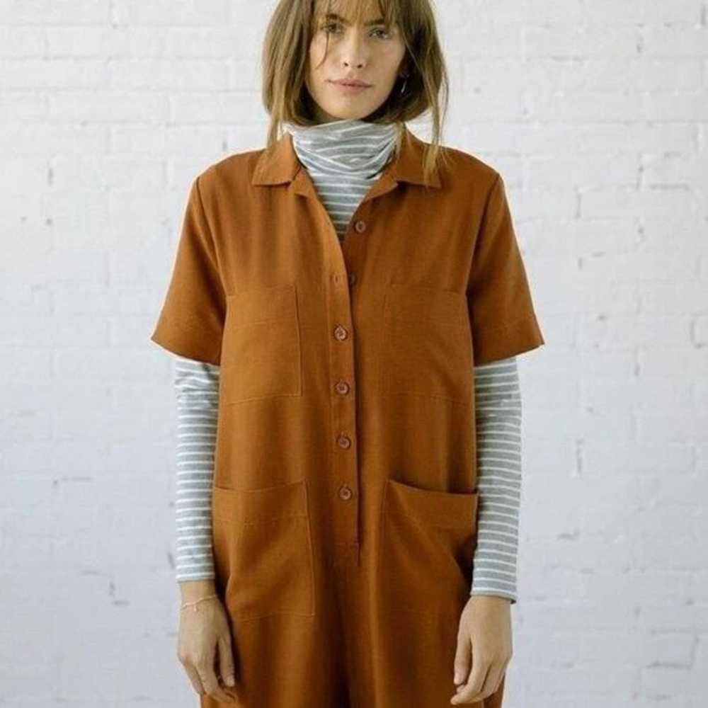 Tradlands Finn Clay Rust Tencel Jumpsuit short sl… - image 2