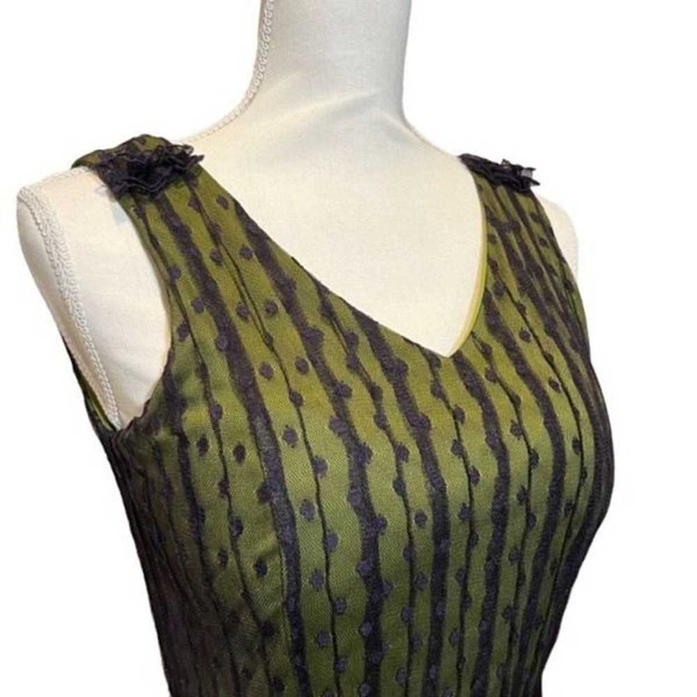 Jacques Vert Ladies Dress. Lime with Violet Lace … - image 2