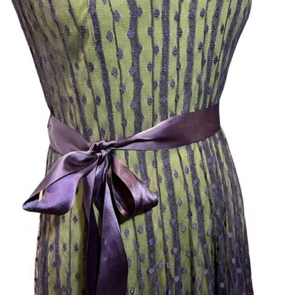 Jacques Vert Ladies Dress. Lime with Violet Lace … - image 4