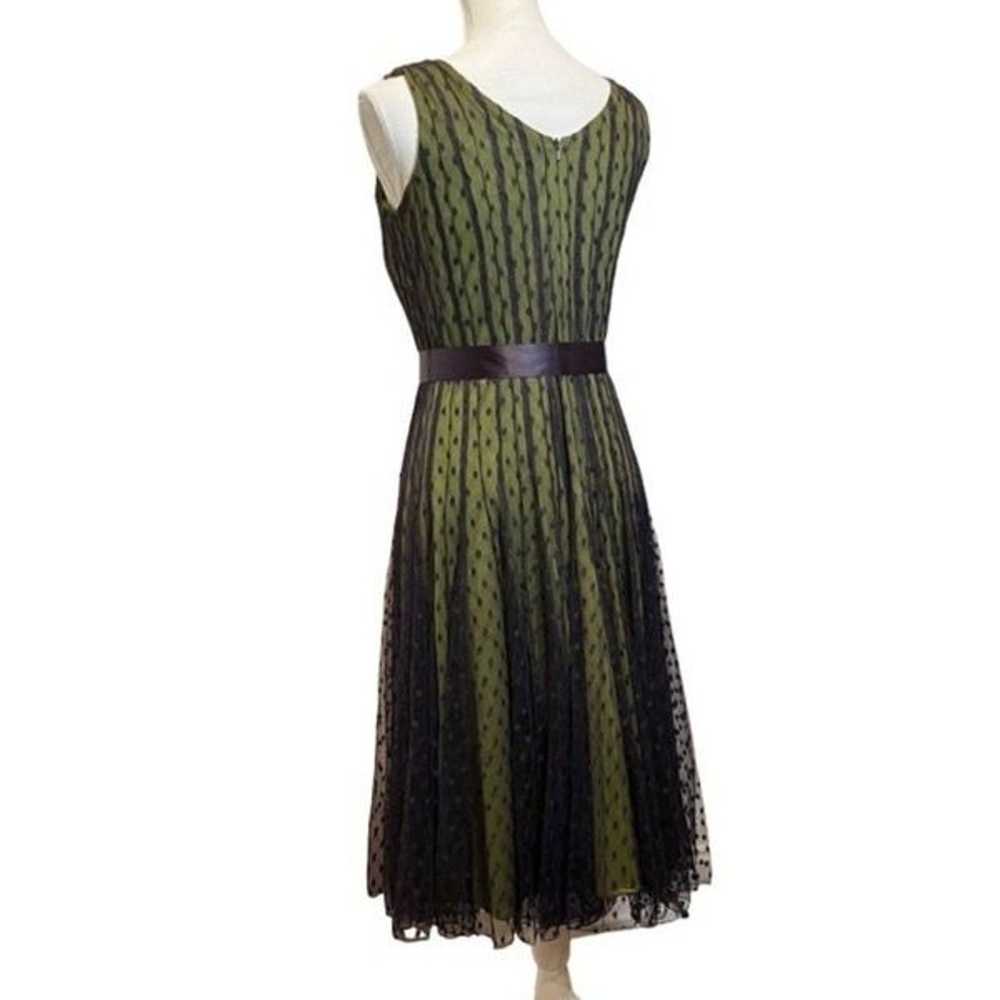 Jacques Vert Ladies Dress. Lime with Violet Lace … - image 5