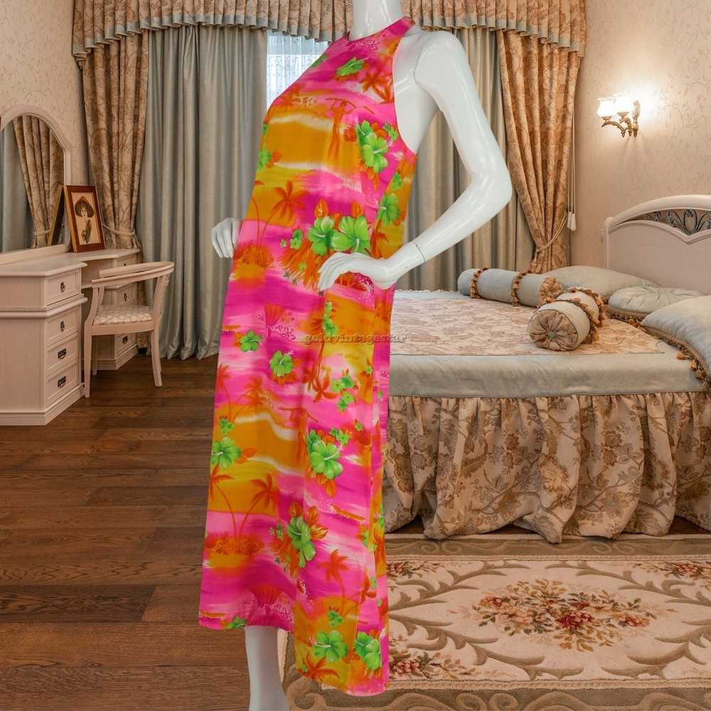 60s Vintage Pomare Hawaiian Aloha Luau Floral Neo… - image 5