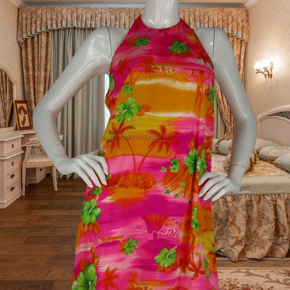 60s Vintage Pomare Hawaiian Aloha Luau Floral Neo… - image 7