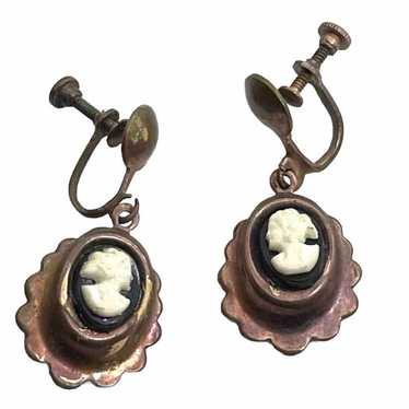 Antique Cameo Dangling Earrings - image 1