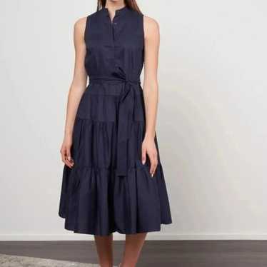 Psophia cotton tiered dress - 204 navy - image 1