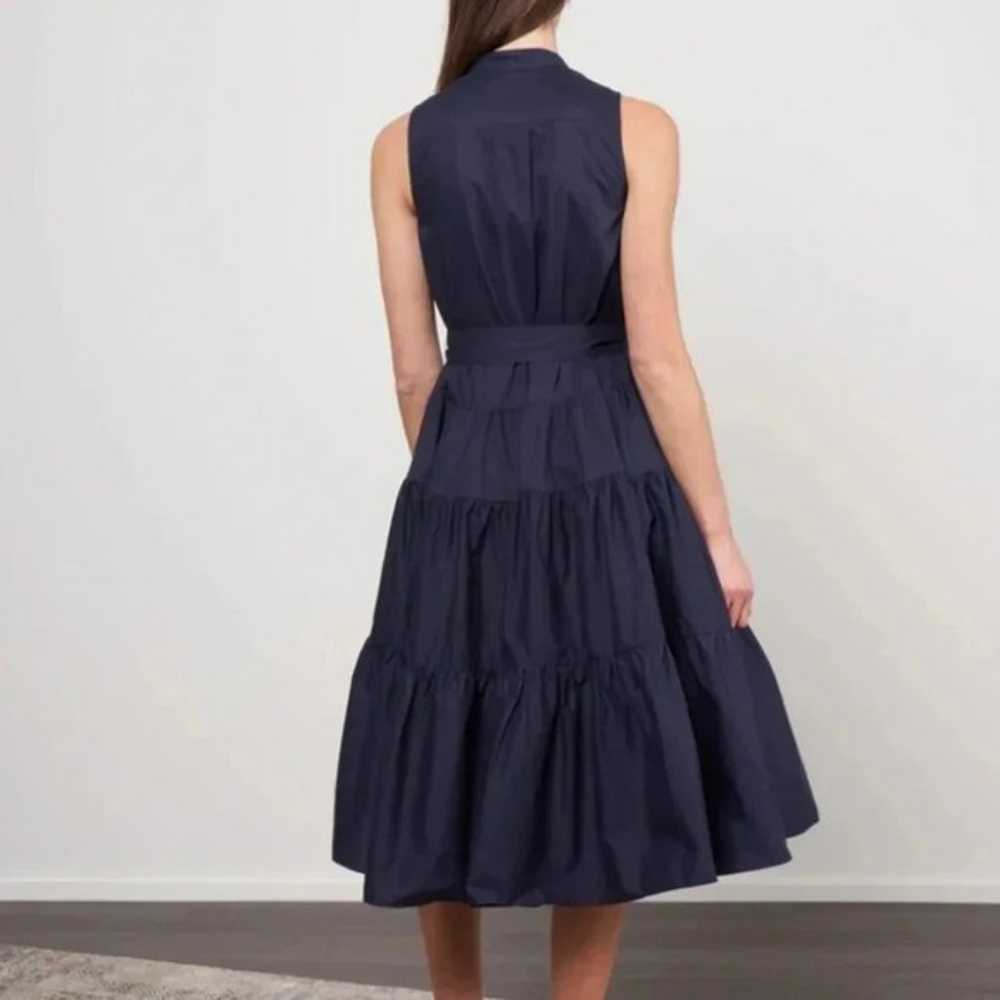 Psophia cotton tiered dress - 204 navy - image 2