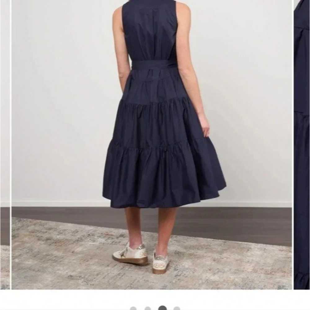 Psophia cotton tiered dress - 204 navy - image 3