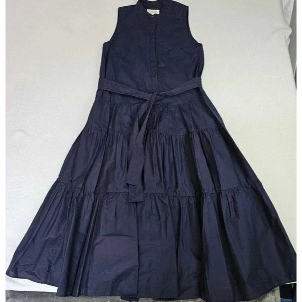 Psophia cotton tiered dress - 204 navy - image 5