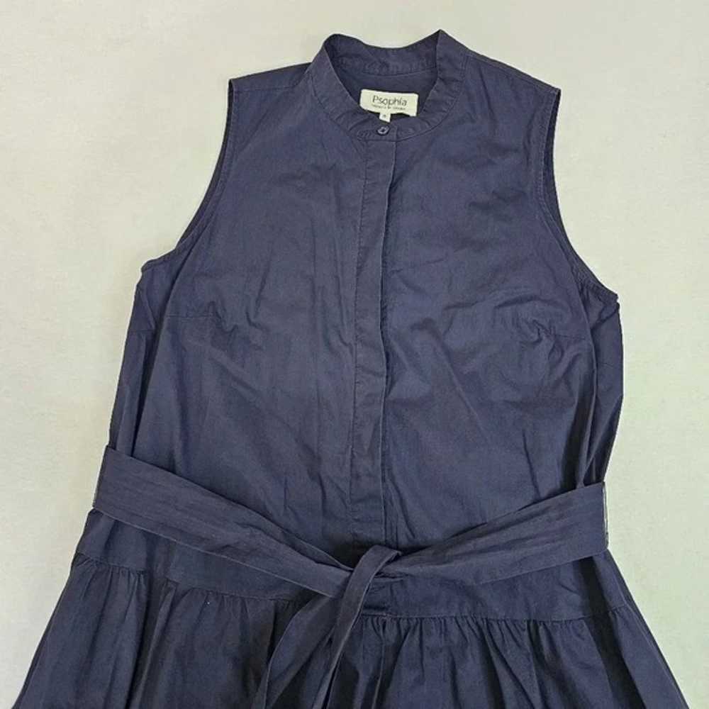 Psophia cotton tiered dress - 204 navy - image 8