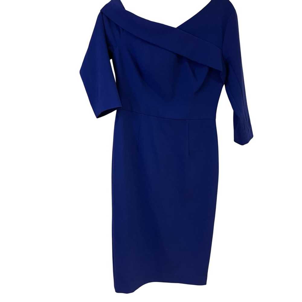 Black Halo Royal Blue 3/4 Sleeves Sheath Dress Sz… - image 1