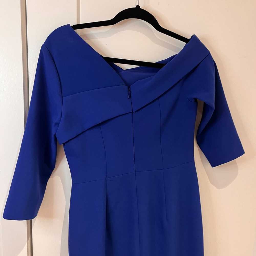 Black Halo Royal Blue 3/4 Sleeves Sheath Dress Sz… - image 4