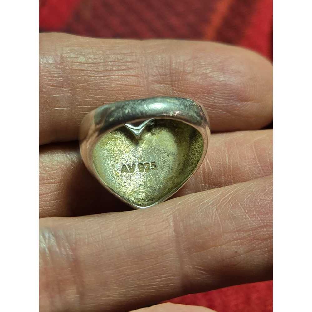 Vintage ALWAND VAHAN AV Sterling Silver Heart Rin… - image 6