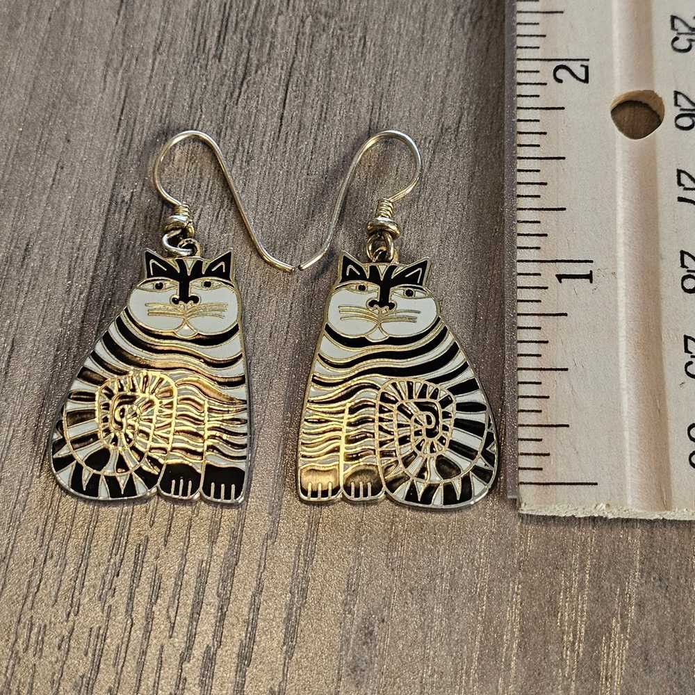 Vintage Laurel Burch Shambala Cat Earrings - image 3