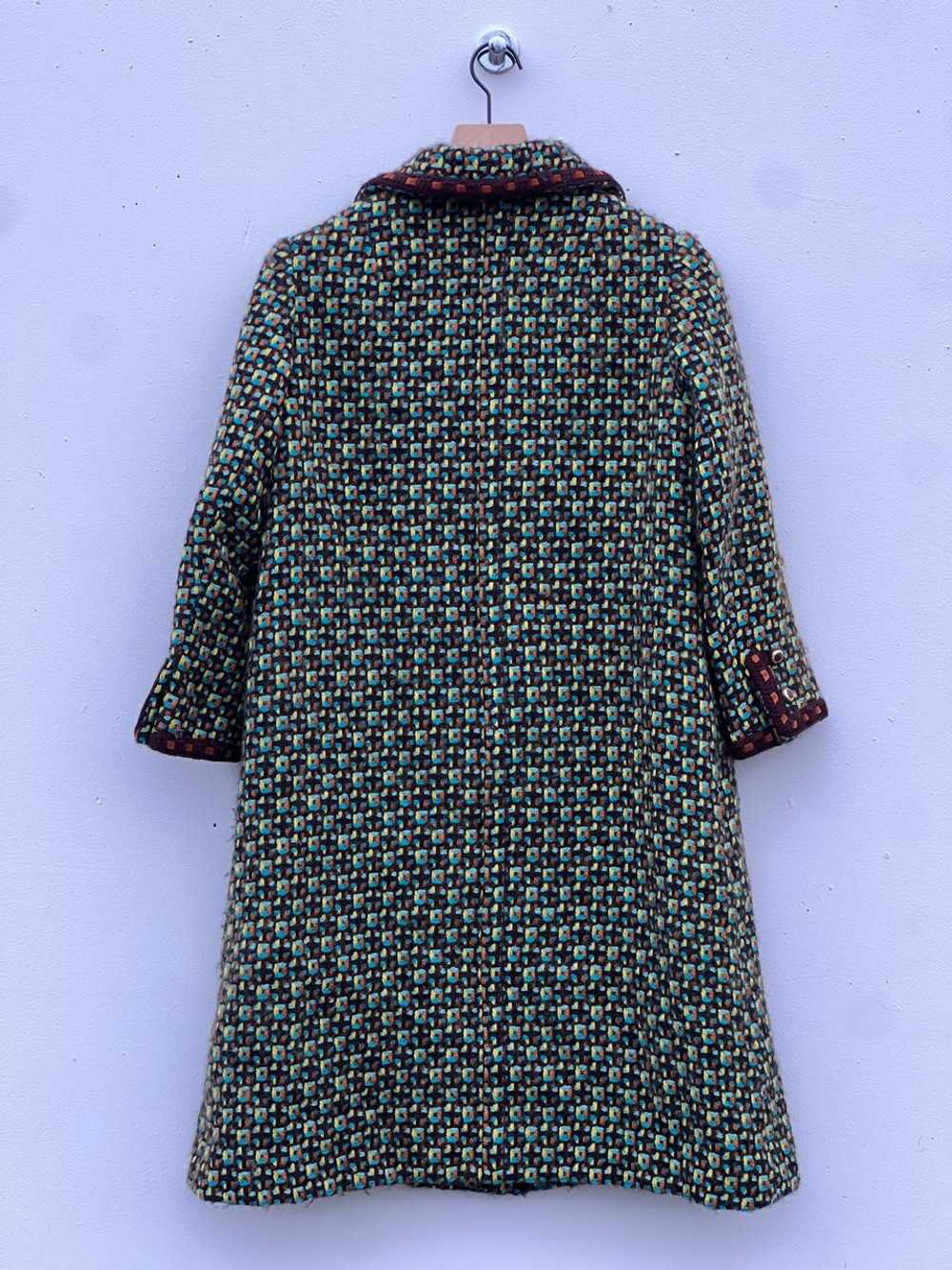 Random Vintage Vintage Geometric Print Tweed Coat… - image 2