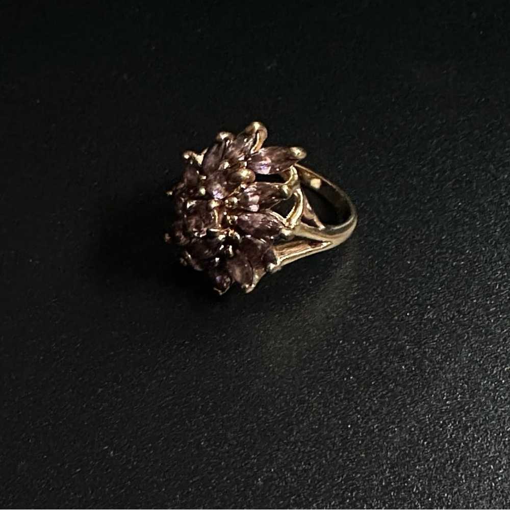 Vintage Pink Amethyst Crystal Ring - image 5