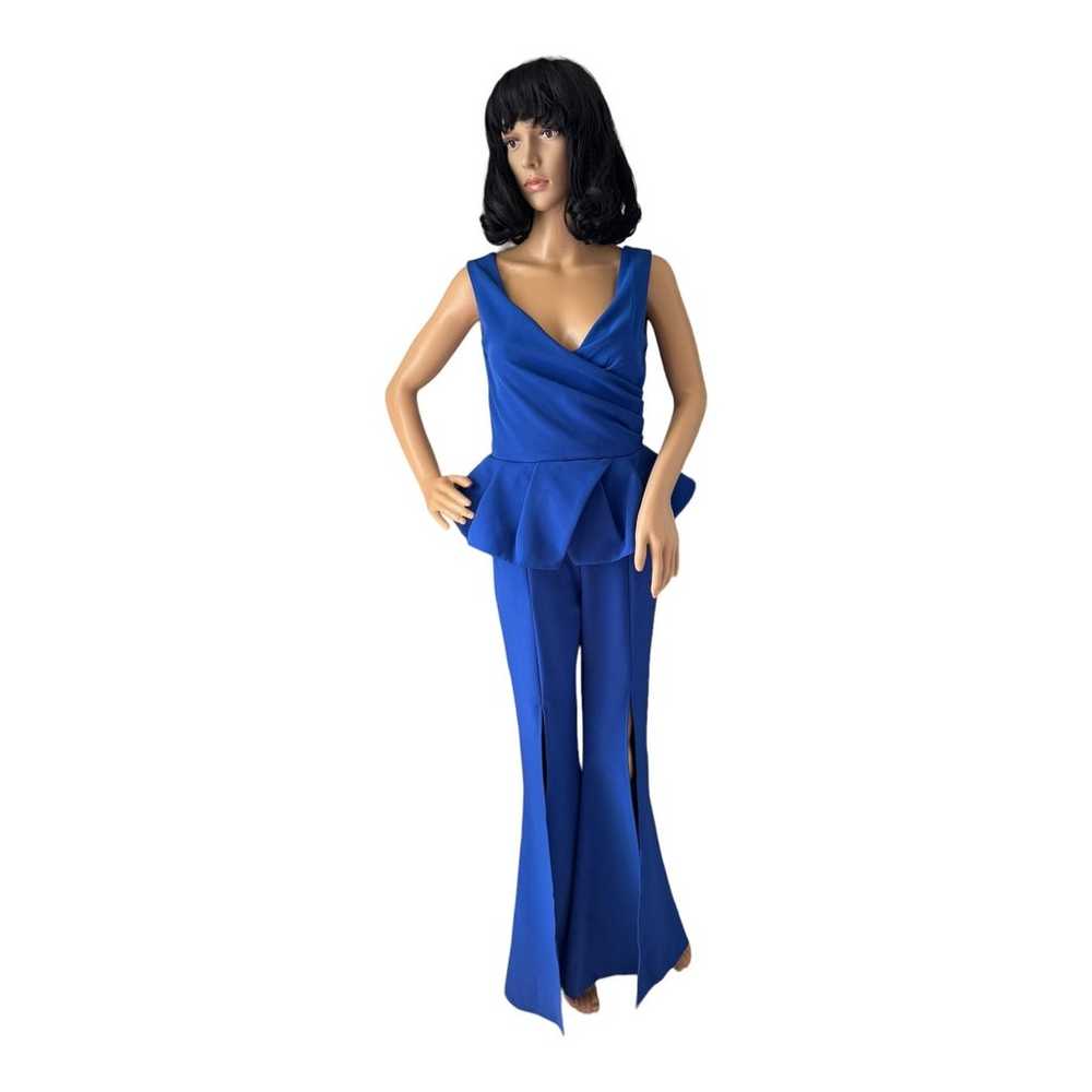 Retro 70's jumpsuit Deep v neck Ruffled super spl… - image 11