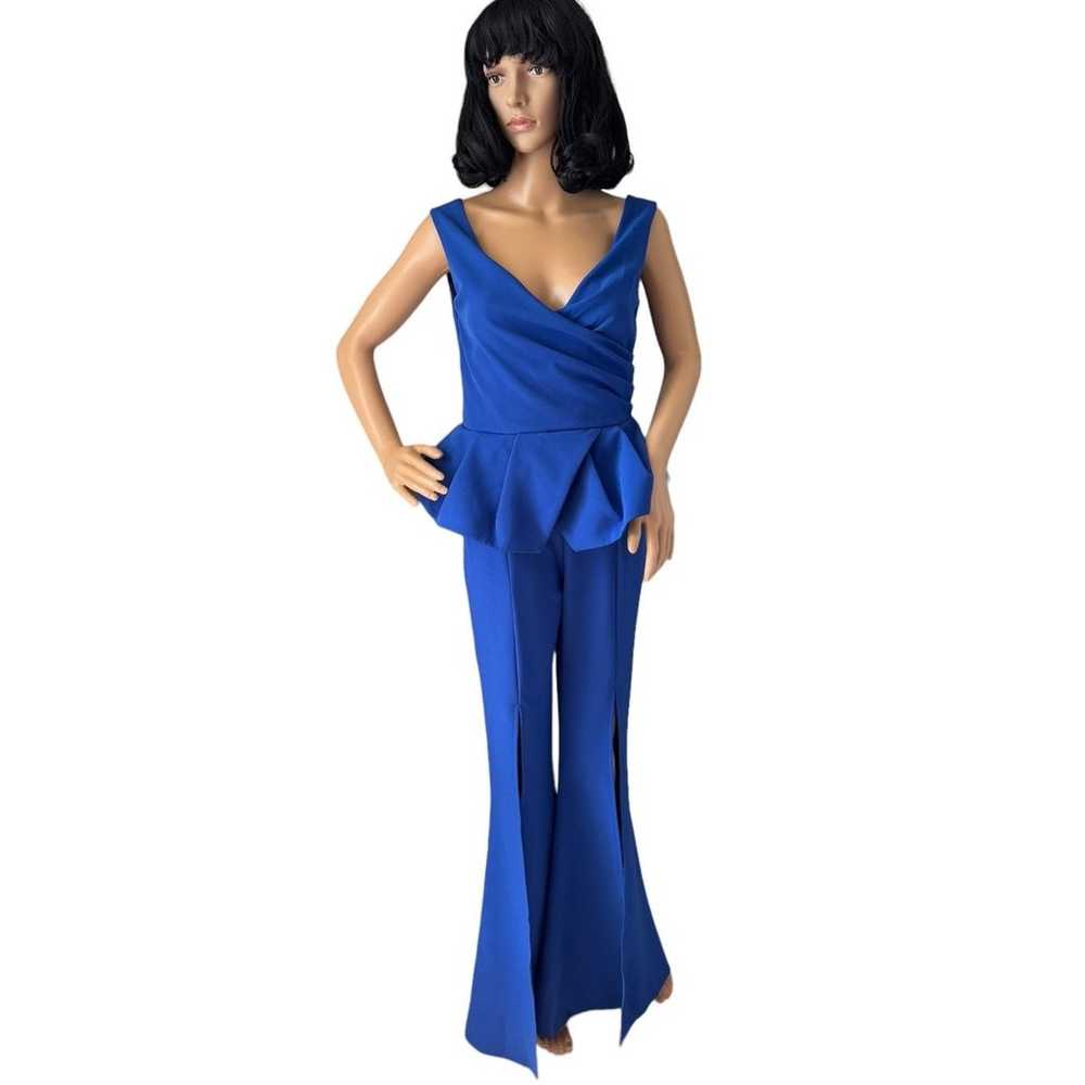 Retro 70's jumpsuit Deep v neck Ruffled super spl… - image 4