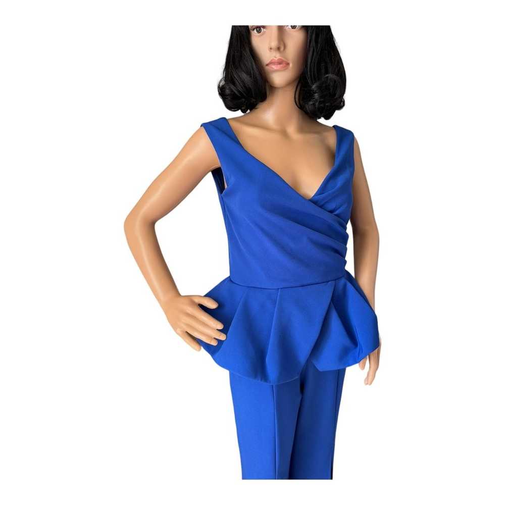 Retro 70's jumpsuit Deep v neck Ruffled super spl… - image 6