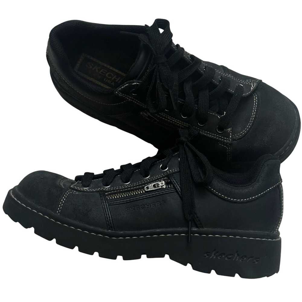 Skechers Black Platform Chunky Lug Sole Shoe Leat… - image 1