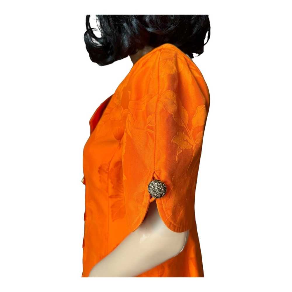 American Vintage 70's Orange Demask print short s… - image 8