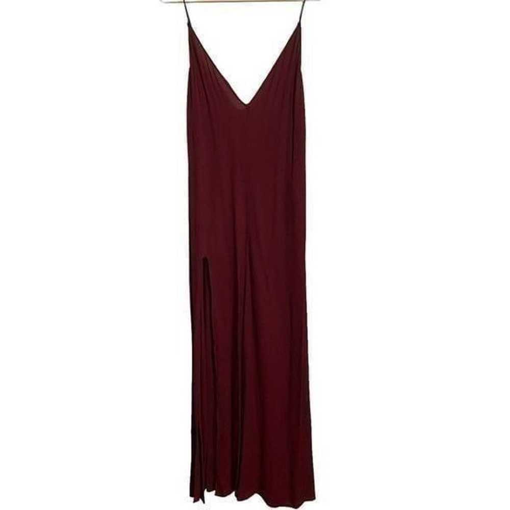 Reformation Burgandy Double V Maxi Slip Dress Siz… - image 1