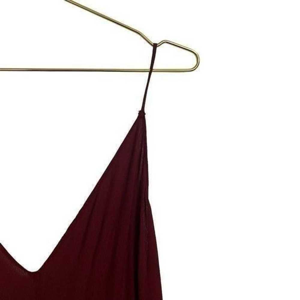 Reformation Burgandy Double V Maxi Slip Dress Siz… - image 2