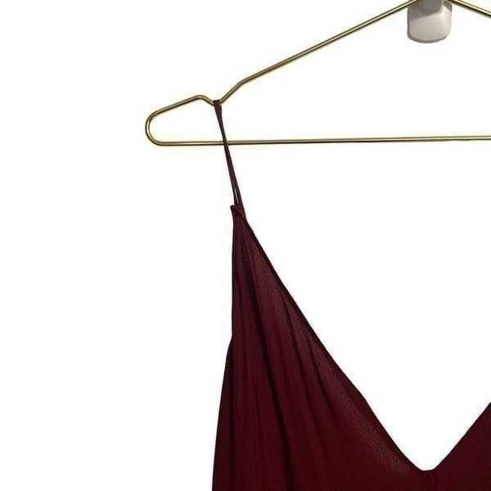 Reformation Burgandy Double V Maxi Slip Dress Siz… - image 3