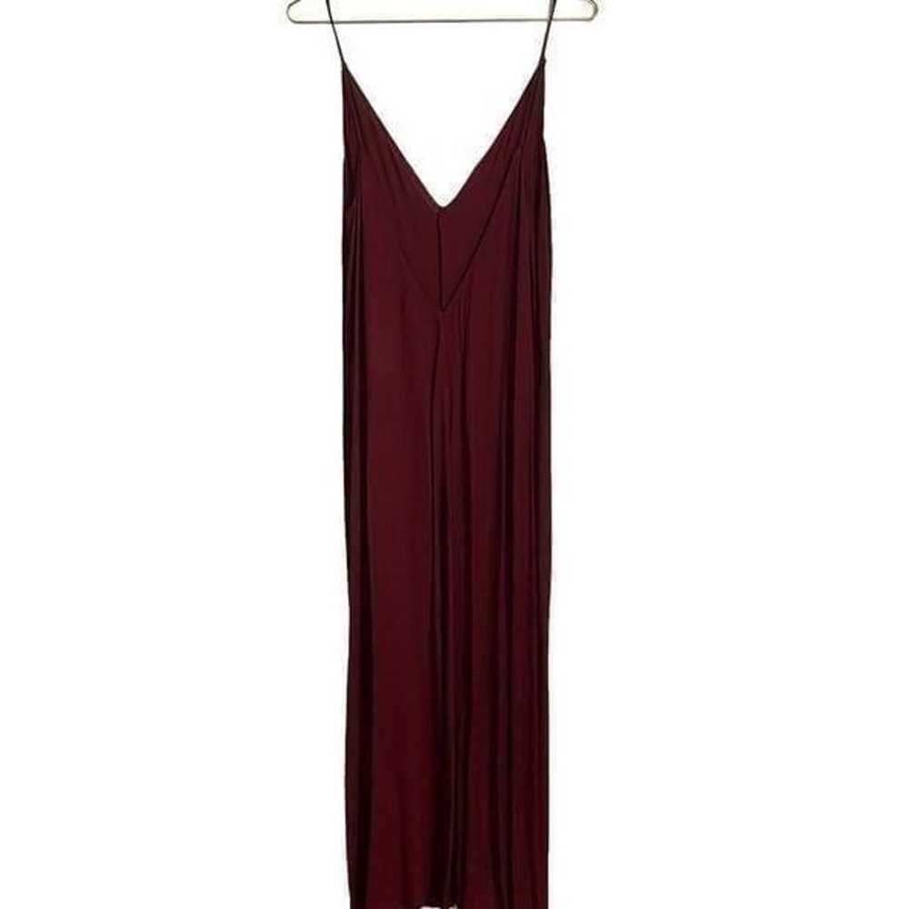 Reformation Burgandy Double V Maxi Slip Dress Siz… - image 5