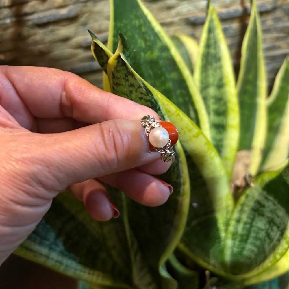 Vintage avon pearl ring - image 2