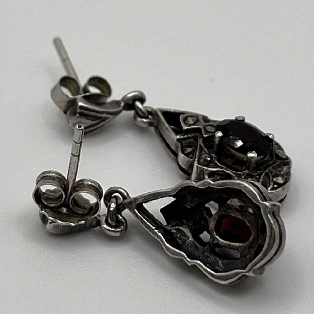 925 Sterling Silver Vintage Dangling Earrings - image 3