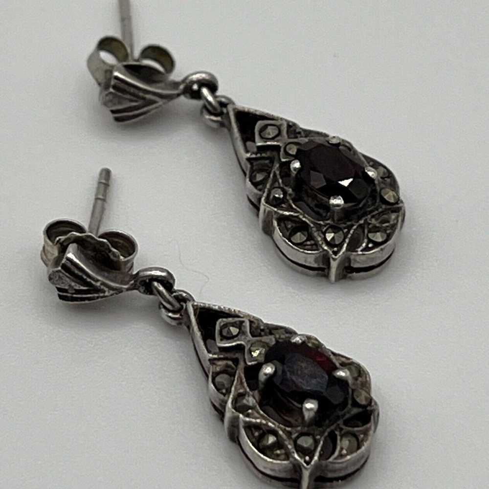 925 Sterling Silver Vintage Dangling Earrings - image 4