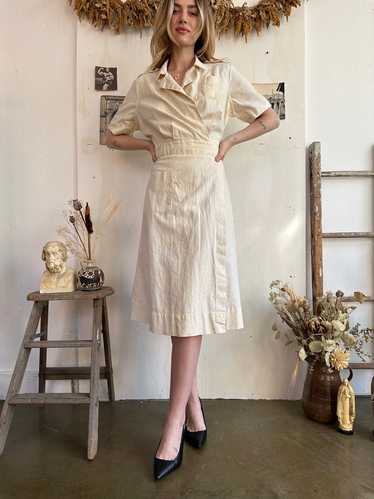 1950s Cotton Wrap Dress (L)