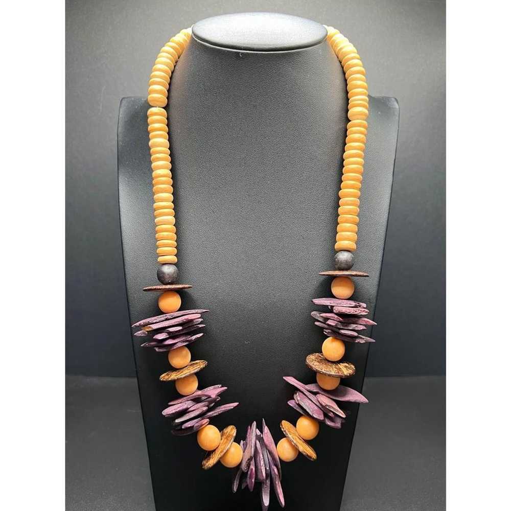 Vintages 70’s Stacked Geometric Beaded Necklace - image 1