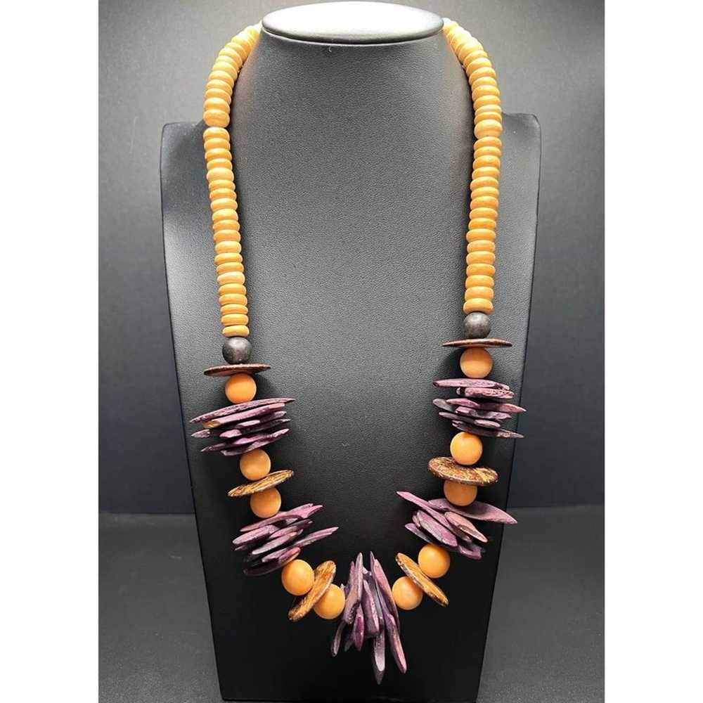 Vintages 70’s Stacked Geometric Beaded Necklace - image 2