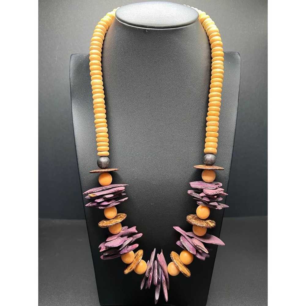 Vintages 70’s Stacked Geometric Beaded Necklace - image 3