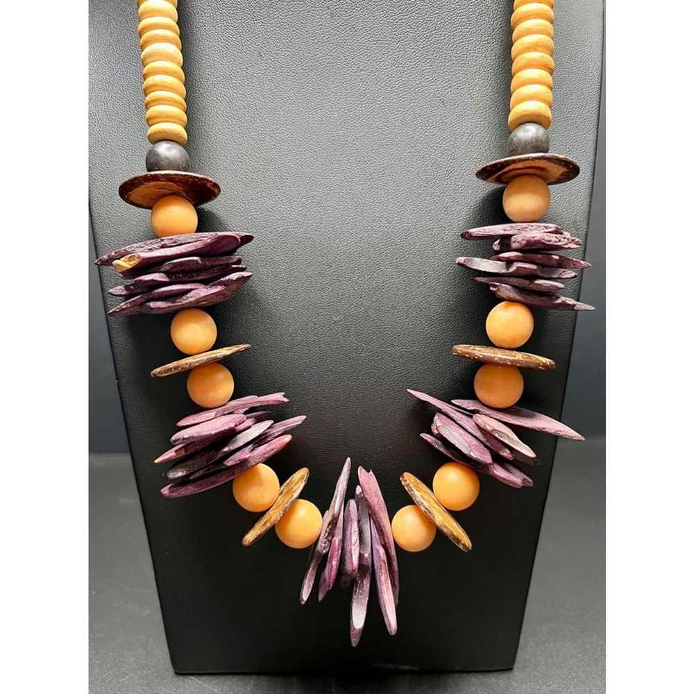 Vintages 70’s Stacked Geometric Beaded Necklace - image 5