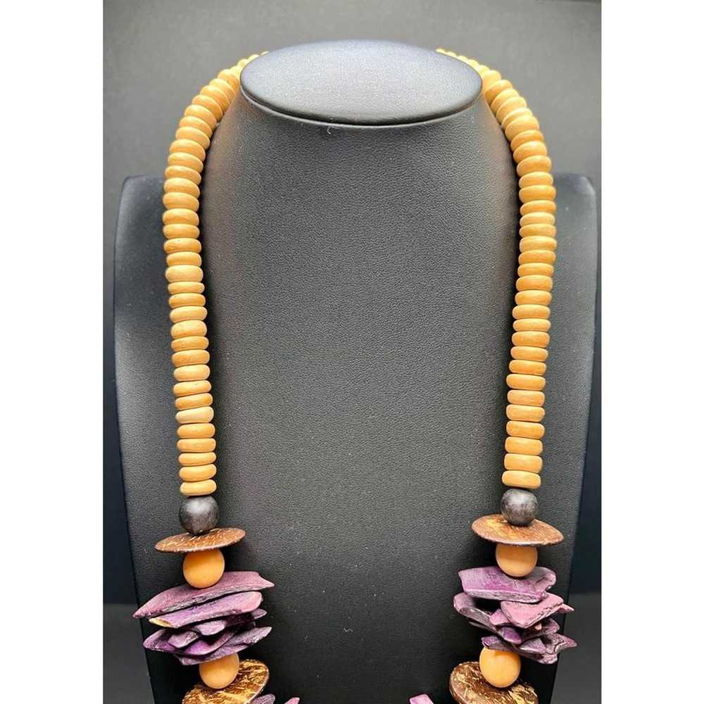 Vintages 70’s Stacked Geometric Beaded Necklace - image 6